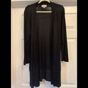 Women’s cardigan. XL. Black. Lightweight Longer length open front.